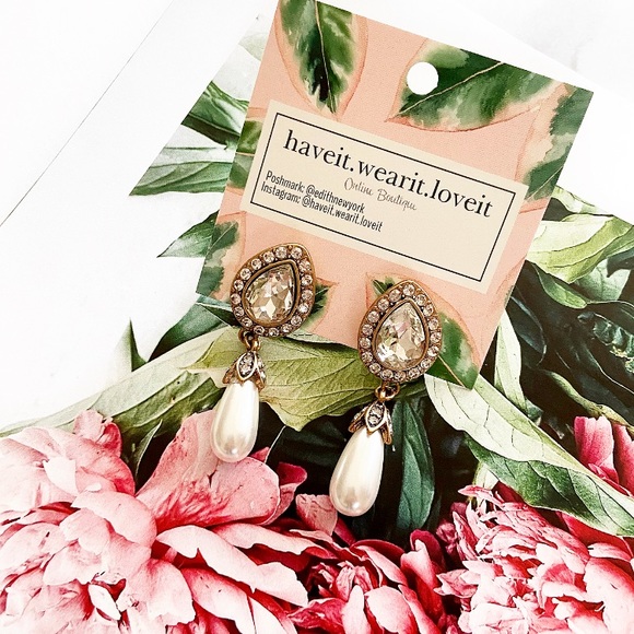 Wedding Bridal Pearl Drop Earrings - Picture 5 of 8